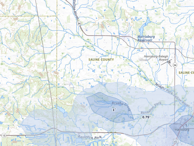 NEXRAD radar-signature map of the hail storm over Galatia, IL on Jun 1, 2026