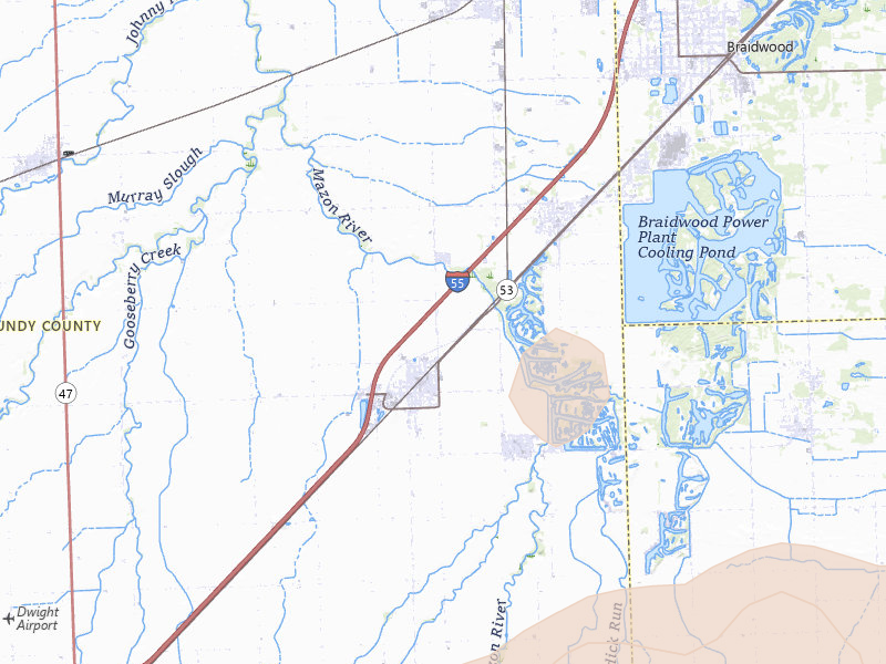 Radar-estimated hail-size map of the storm over Gardner, IL on Apr 13, 2026