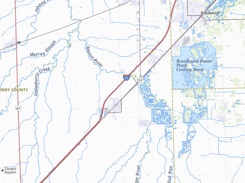 Radar-estimated hail-size map of the storm over Gardner, IL on May 4, 2026