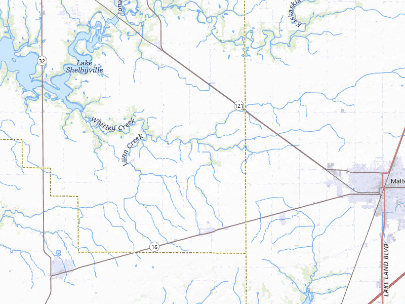 Radar-estimated hail-size map of the storm over Gays, IL on Feb 19, 2026