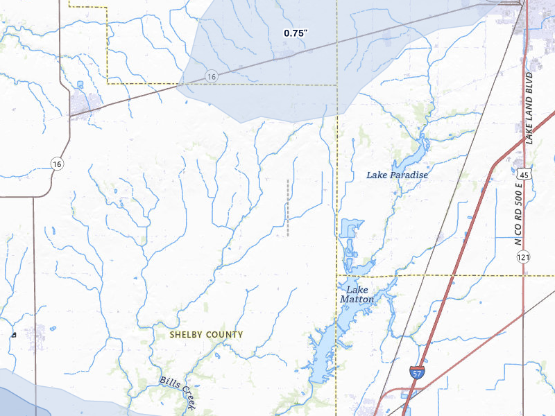 NEXRAD radar-signature map of the hail storm over Gays, IL on May 4, 2026