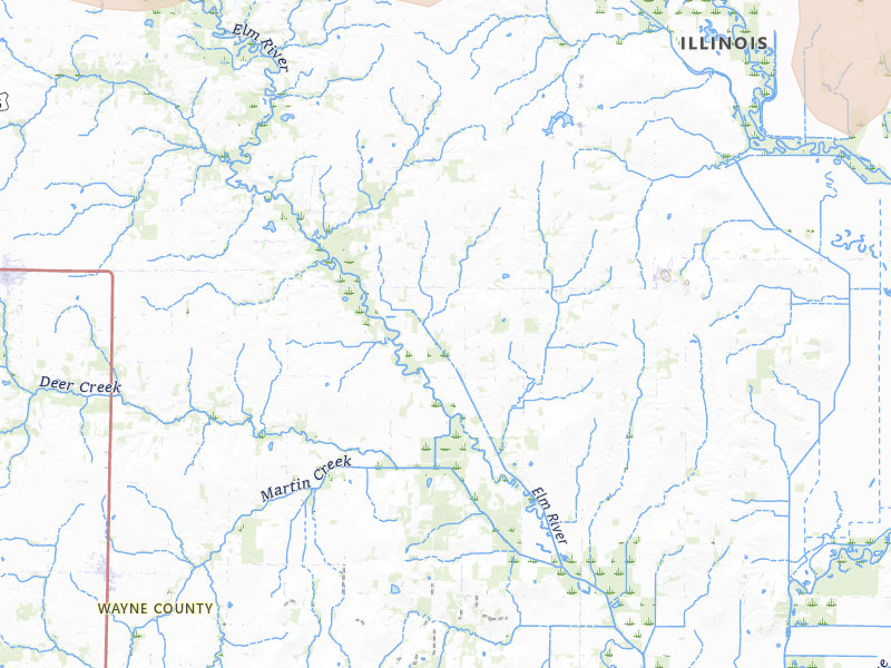 Radar-estimated hail-size map of the storm over Geff, IL on Apr 27, 2026