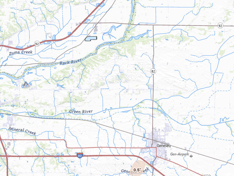 Radar-estimated hail-size map of the storm over Geneseo, IL