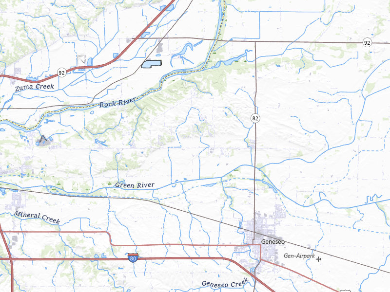 Radar-estimated hail-size map of the storm over Geneseo, IL on Jun 5, 2026