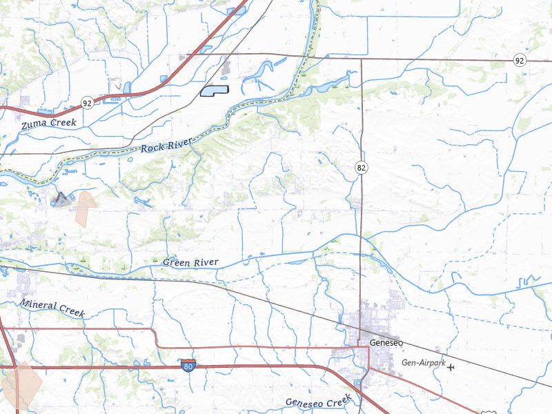 Radar-estimated hail-size map of the storm over Geneseo, IL on Jul 3, 2026
