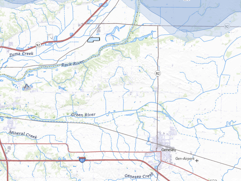 NEXRAD radar-signature map of the hail storm over Geneseo, IL on Jul 3, 2026