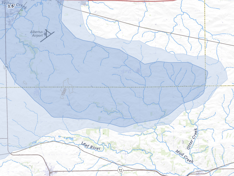 NEXRAD radar-signature map of the hail storm over German Valley, IL on Jul 3, 2026