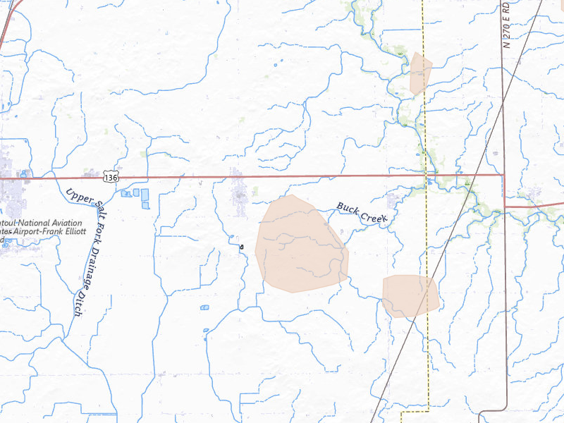 Radar-estimated hail-size map of the storm over Gifford, IL on Aug 13, 2026
