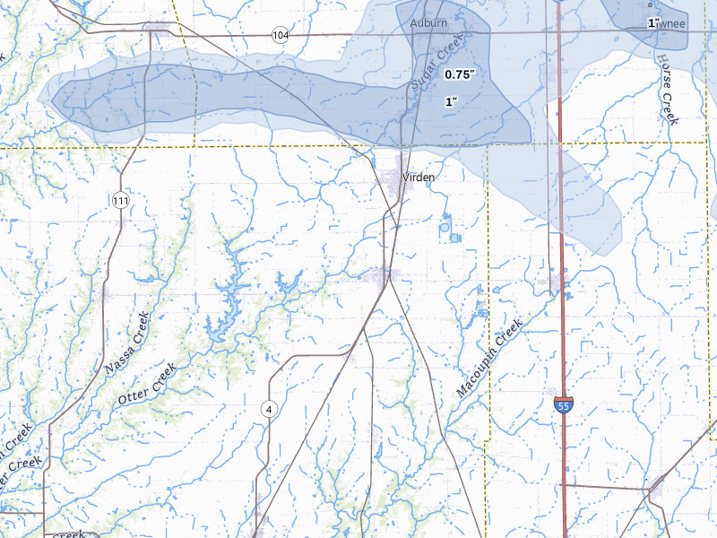 NEXRAD radar-signature map of the hail storm over Girard, IL on Mar 26, 2026