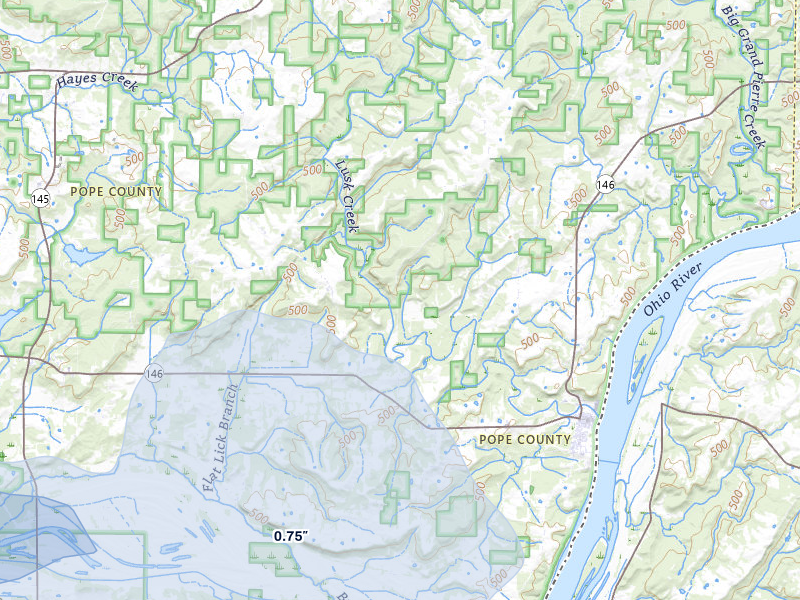 NEXRAD radar-signature map of the hail storm over Golconda, IL on Jun 1, 2026