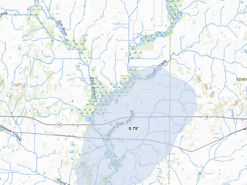 NEXRAD radar-signature map of the hail storm over Golden Gate, IL on Jun 27, 2026