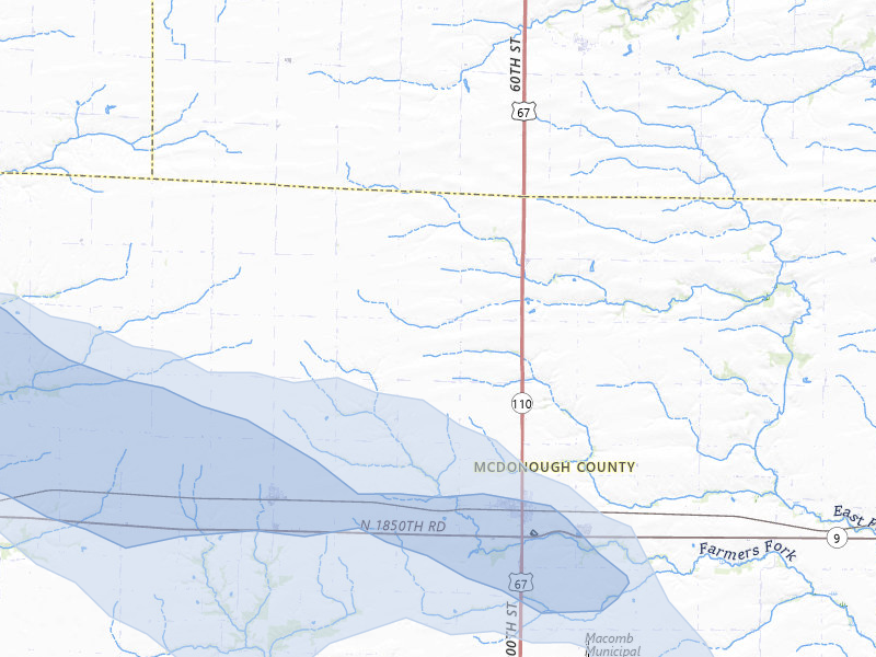 NEXRAD radar-signature map of the hail storm over Good Hope, IL on May 4, 2026