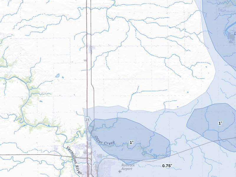NEXRAD radar-signature map of the hail storm over Grand Ridge, IL on May 4, 2026