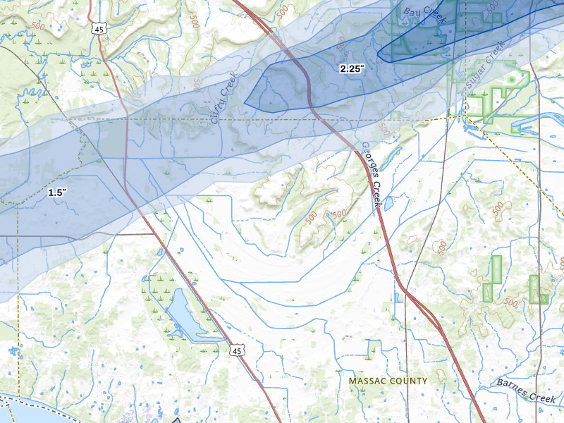 NEXRAD radar-signature map of the hail storm over Grantsburg, IL on Mar 4, 2026
