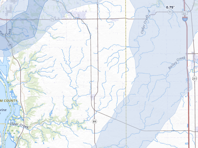 NEXRAD radar-signature map of the hail storm over Granville, IL on Apr 2, 2026