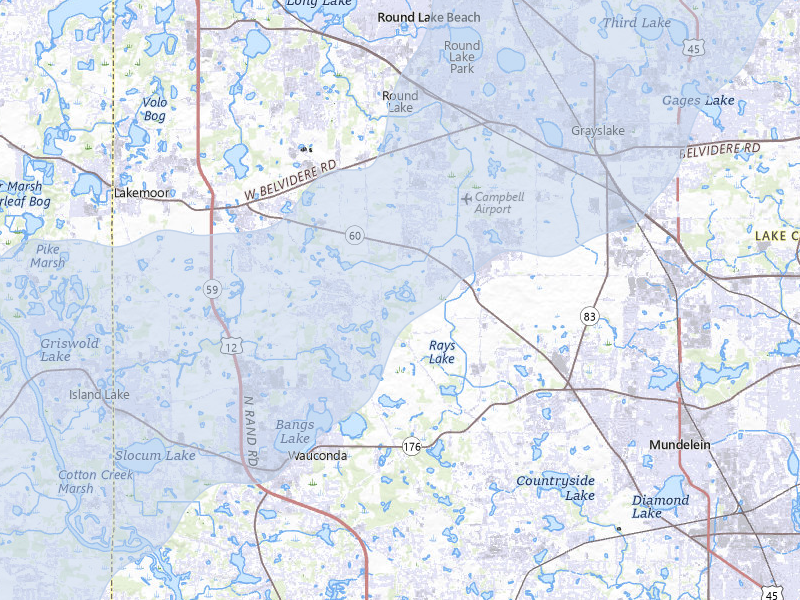 NEXRAD radar-signature map of the hail over Grayslake, IL