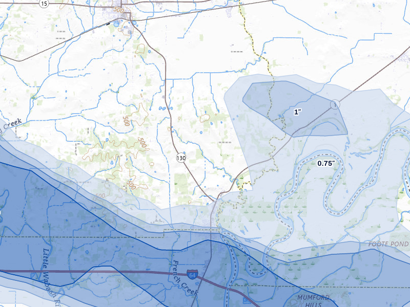 NEXRAD radar-signature map of the hail storm over Grayville, IL on May 16, 2026