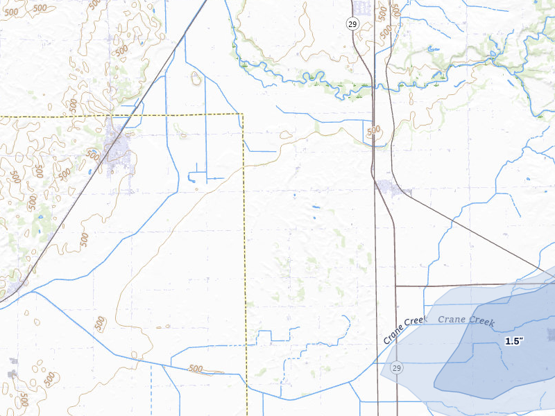 NEXRAD radar-signature map of the hail storm over Green Valley, IL on Jul 3, 2026