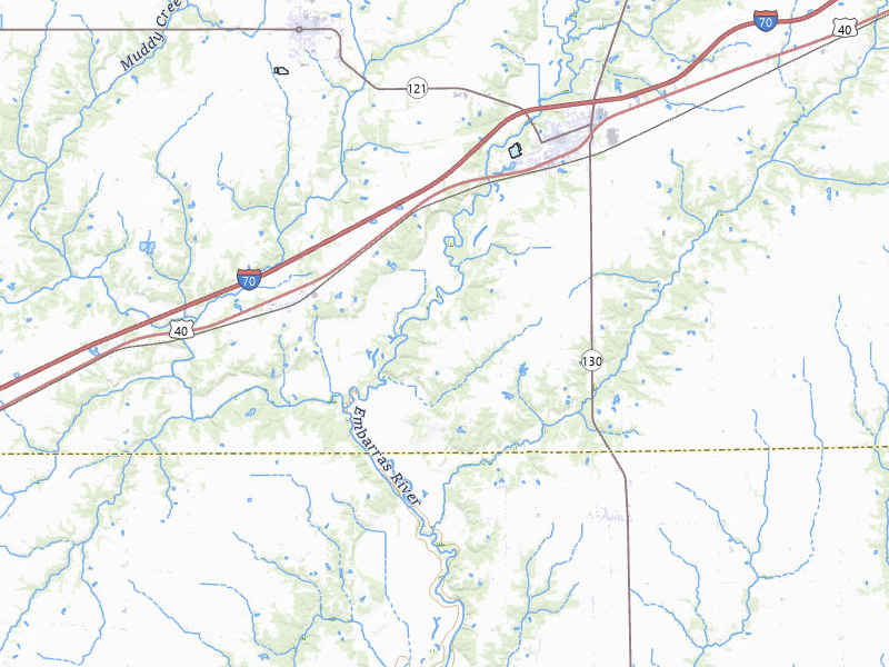 Radar-estimated hail-size map of the storm over Greenup, IL on Mar 22, 2026