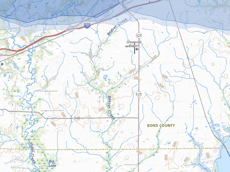NEXRAD radar-signature map of the hail storm over Greenville, IL on May 4, 2026