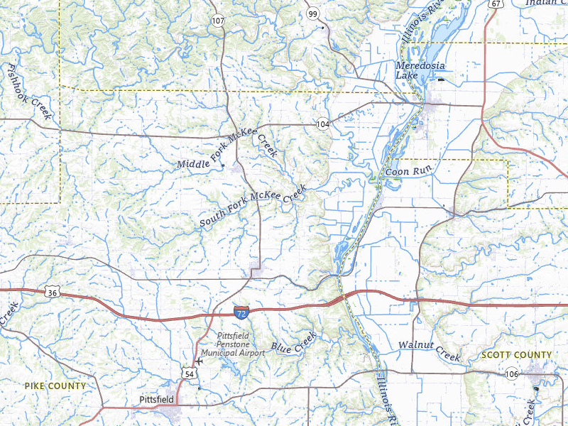 Radar-estimated hail-size map of the storm over Griggsville, IL on May 14, 2026