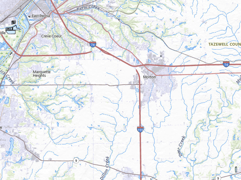 Radar-estimated hail-size map of the storm over Groveland, IL on Apr 2, 2026