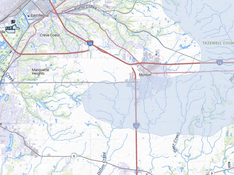 NEXRAD radar-signature map of the hail storm over Groveland, IL on May 4, 2026