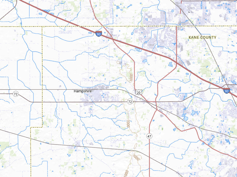 Radar-estimated hail-size map of the storm over Hampshire, IL on Mar 30, 2026