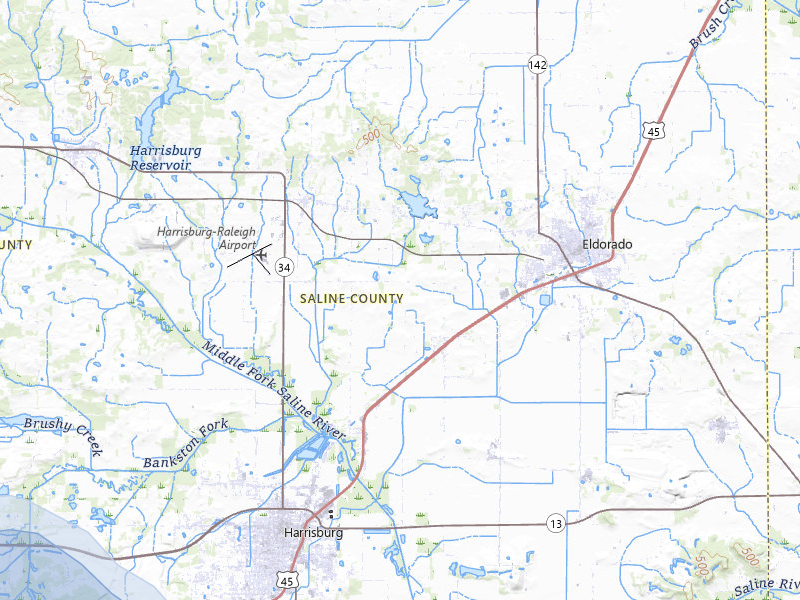 NEXRAD radar-signature map of the hail storm over Harrisburg, IL on Jul 10, 2026