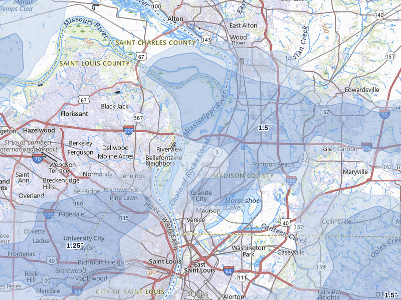 NEXRAD radar-signature map of the hail storm over Hartford, IL on May 31, 2026