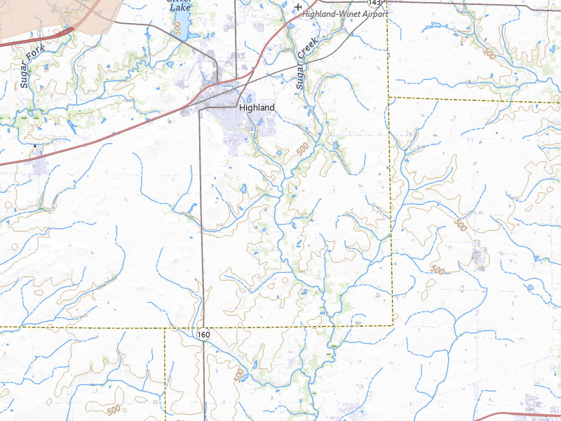 Radar-estimated hail-size map of the storm over Highland, IL on May 31, 2026
