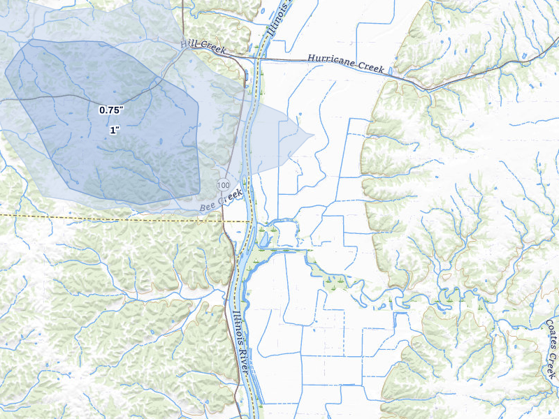 NEXRAD radar-signature map of the hail storm over Hillview, IL on May 31, 2026