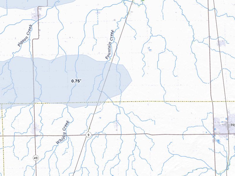 NEXRAD radar-signature map of the hail storm over Hoopeston, IL on Mar 26, 2026