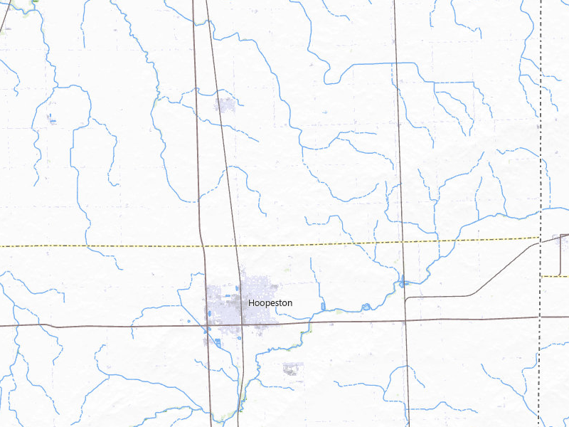 NEXRAD radar-signature map of the hail storm over Hoopeston, IL on Jul 27, 2026