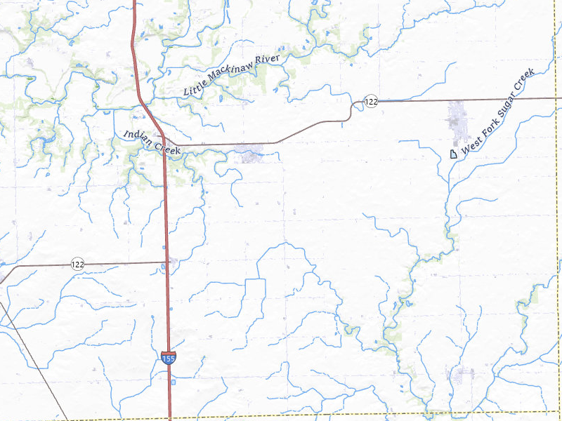 Radar-estimated hail-size map of the storm over Hopedale, IL on Jul 4, 2026
