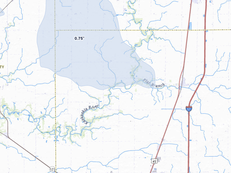 NEXRAD radar-signature map of the hail storm over Humboldt, IL on Mar 22, 2026