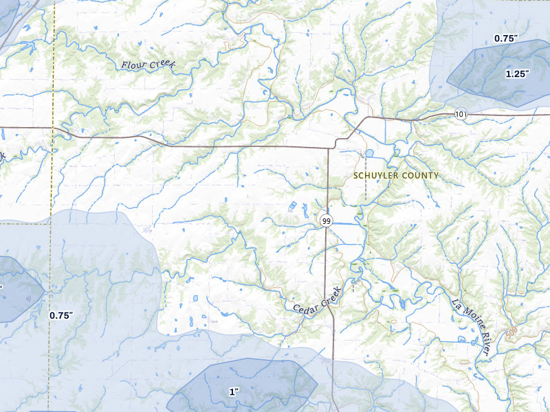 NEXRAD radar-signature map of the hail over Huntsville, IL