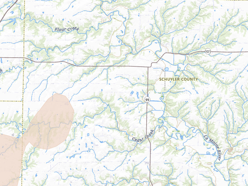 Radar-estimated hail-size map of the storm over Huntsville, IL on Apr 27, 2026