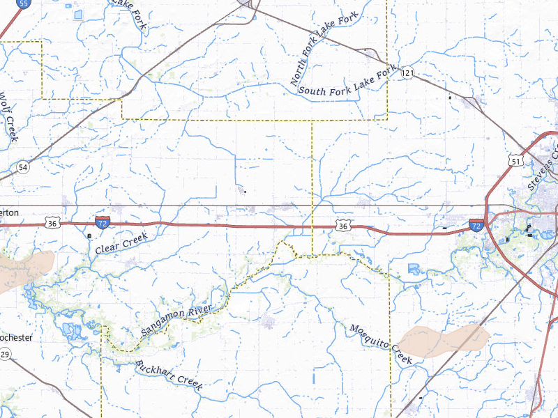 Radar-estimated hail-size map of the storm over Illiopolis, IL on May 4, 2026