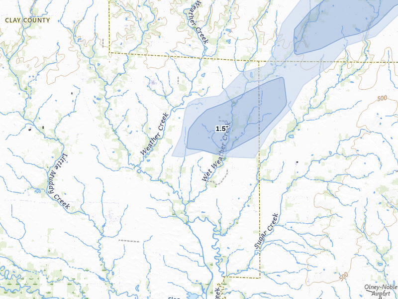 NEXRAD radar-signature map of the hail storm over Ingraham, IL on Jan 8, 2026