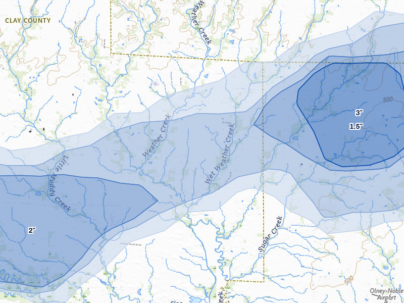 NEXRAD radar-signature map of the hail storm over Ingraham, IL on May 16, 2026
