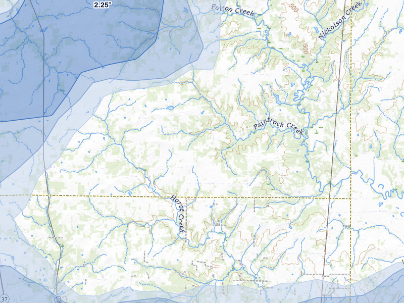 NEXRAD radar-signature map of the hail storm over Iuka, IL on May 16, 2026