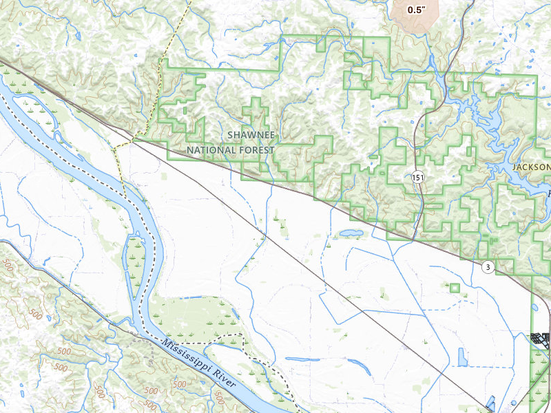 Radar-estimated hail-size map of the storm over Jacob, IL on Jul 8, 2026