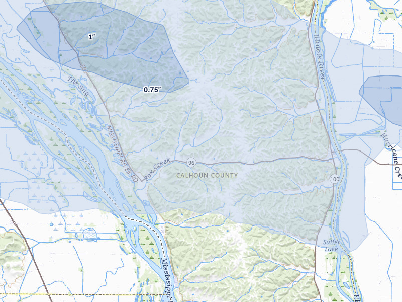 NEXRAD radar-signature map of the hail storm over Kampsville, IL on May 3, 2026