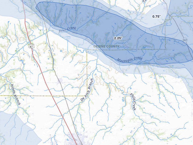 NEXRAD radar-signature map of the hail storm over Kane, IL on May 3, 2026