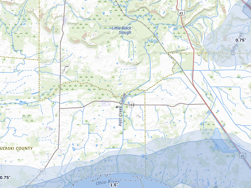 NEXRAD radar-signature map of the hail storm over Karnak, IL on Apr 27, 2026