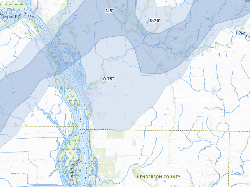 NEXRAD radar-signature map of the hail storm over Keithsburg, IL on Apr 2, 2026