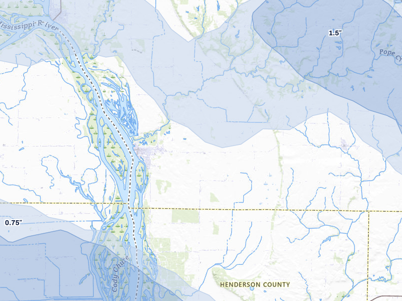NEXRAD radar-signature map of the hail storm over Keithsburg, IL on May 4, 2026