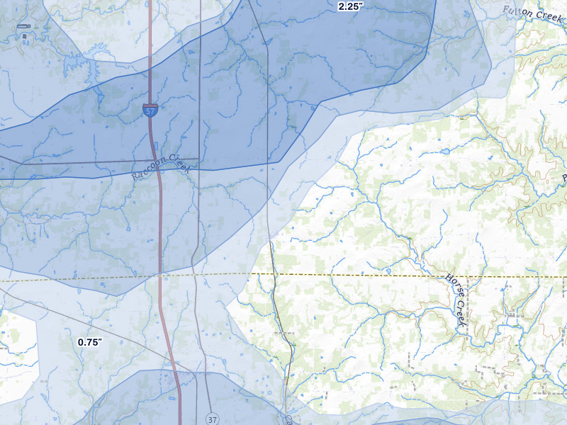NEXRAD radar-signature map of the hail storm over Kell, IL on May 16, 2026