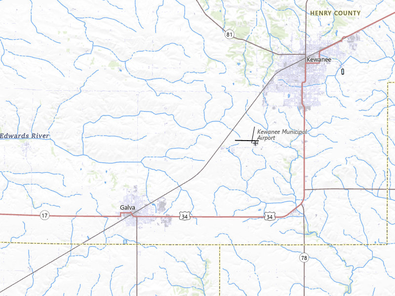 Radar-estimated hail-size map of the storm over Kewanee, IL on Apr 2, 2026